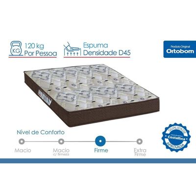 Cama Box Baú Casal: Colchão Anatômico Ortobom D45 ISO 150 Mega Firme+Base CRC Corano White (138x188)