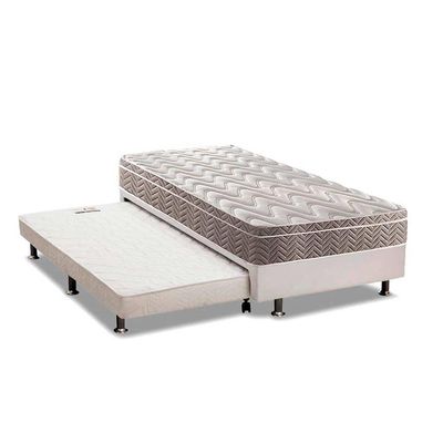 Conjunto Box Solteiro: Colchão Espuma Paropas D33 Confort Ultra Firme+Base CRC Corano White (88x188)
