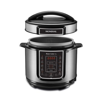 Panela de Pressão Elétrica Digital 5L Mondial 220V 900W Preto/Inox - PE-38 UNICA