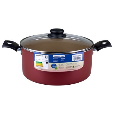 Caçarola Aluminio 24CM Turim Tramontina Vermelha UNICA