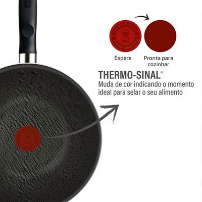 Frigideira Wok Rochedo Robusta 25cm Grafite Grafite