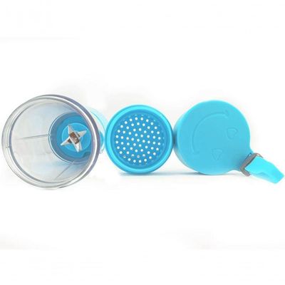 Mini Liquidificador Portátil Recarregável Usb 6 Lâminas Azul