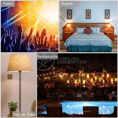 Lâmpada Led 12W E27 Rgb Colorida Com Caixa De Som