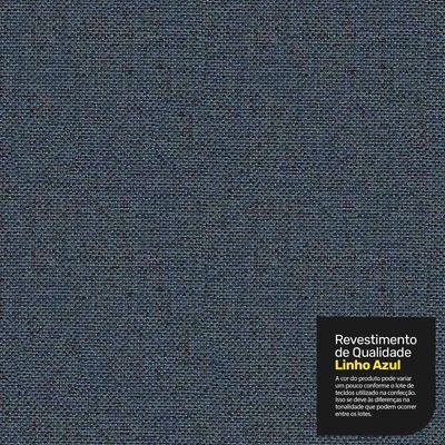 Cabeceira Cama Box Casal King Size Lylla 195cm Capitonê Com Frame Linho Azul - Abmaza