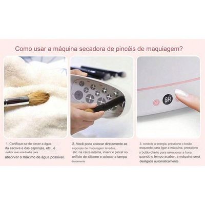 Maquina De Secagem Eletrico Pincel De Maquiagem Esponja Usb Automatico Potente Secador Rapido