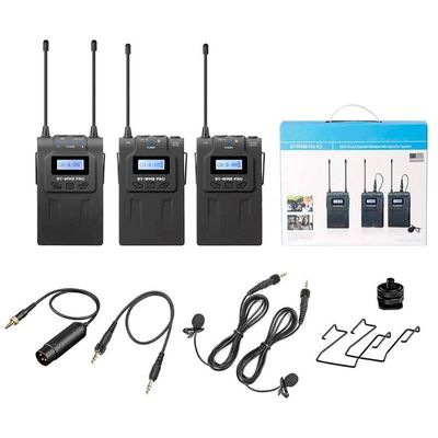 Microfone Sem Fio Dual-channel Uhf By-wm8 Pro-k2 Omnidirecional Lorben