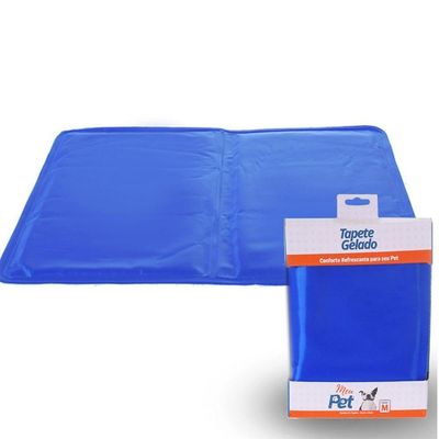 Tapete Gelado Pet Cães E Gatos Tamanho M 40x50cm Azul