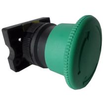 Botão De Retenção Tipo Soco Girar Para Destravar Verde 40mm - Spfn2r4 - Steck Vd 40mm Slpfn2r4 Steck