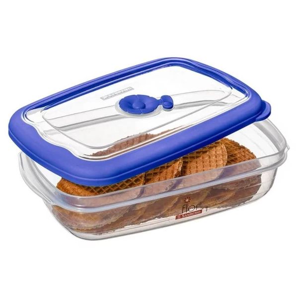 Pote Retangular Plástico Médio Baixo 1260ml - 719-5 - Sanremo 1260ml Sanremo 719-5