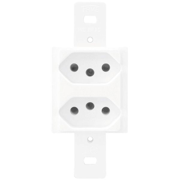 Modulo 2 Tomadas 2p+t 20a 250 Volts Blanc - 1338 - Fame 2 Tomadas 20a S-placa Blanc 1338 Fame