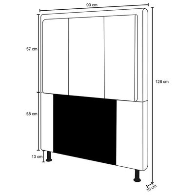 Cabeceira Opala Cama Box Solteiro 90cm Suede Marrom