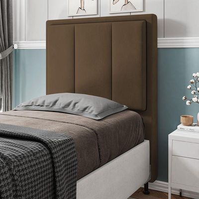 Cabeceira Opala Cama Box Solteiro 90cm Suede Marrom