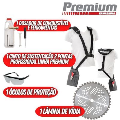 Roçadeira Kawashima Linha Premium Kw2600t à Gasolina 2t 26cc