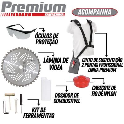 Roçadeira Kawashima Kw5200l à Gasolina 2t Haste 28mm Firme