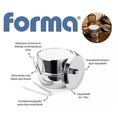 Kit 4 Baldes De Gelo Inox Térmico Com Pegador De Gelo Tampa