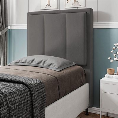 Cabeceira Opala Cama Box Solteiro 90cm Suede Grafite