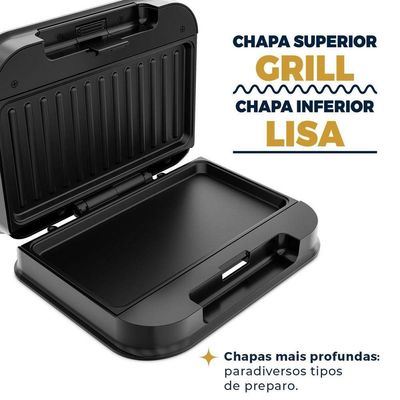 Sanduicheira E Grill Britânia Inox 2 Em 1 BGR25B 220V