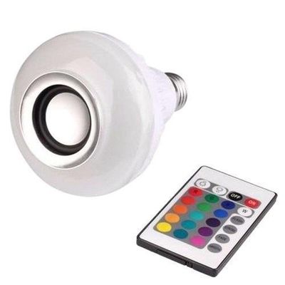 Lampada Musical De Led Bulbo Bluetooth Com Controle Remoto