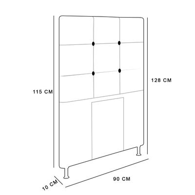 Cabeceira Cama Box Solteiro 90cm Suede Bege