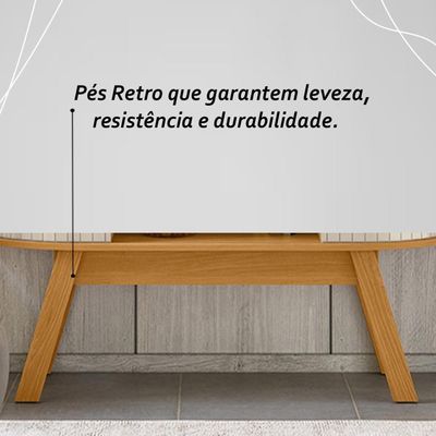 Rack Bancada 2 Portas Para Tv De 55 Polegadas Atlanta - Cinamomo Off White