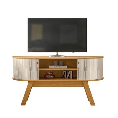Rack Bancada 2 Portas Para Tv De 55 Polegadas Atlanta - Cinamomo Off White