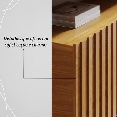 Painel Bancada Suspensa Com Led Tvs Até 75 Polegadas Gaia - Cinamomo Off White