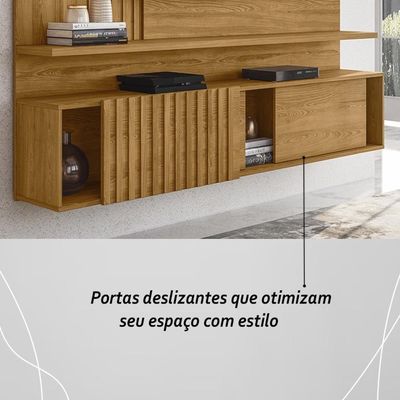 Painel Bancada Suspensa Com Led 3 Portas Atena - Cumaru Cumaru