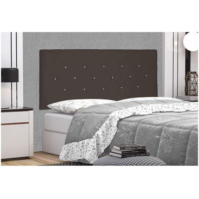 Cabeceira Painel Tânia Solteiro 90cm Suede Café