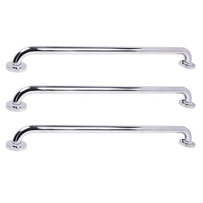 Alça Barra De Apoio 70Cm Inox Kit 3 Unidades Deficiente Idoso Anti Queda Corrimao