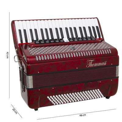 Acordeon 120 Baixos TA 12020 Vermelho Thommasi