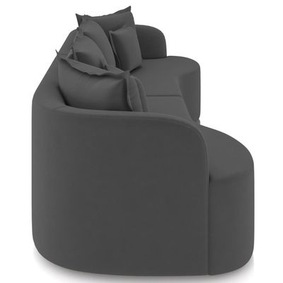 Sofá 3 Lugares Orgânico Sala De Estar Living 250cm Ekos K01 Veludo Cinza - Lyam Decor