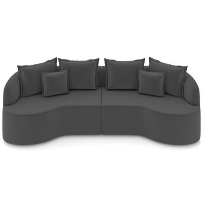 Sofá 3 Lugares Orgânico Sala De Estar Living 250cm Ekos K01 Veludo Cinza - Lyam Decor