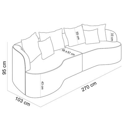 Sofá 4 Lugares Orgânico Sala De Estar Living 270cm Ekos K01 Veludo Verde - Lyam Decor