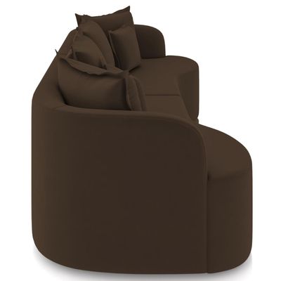 Sofá 4 Lugares Orgânico Sala De Estar Living 290cm Ekos K01 Veludo Marrom - Lyam Decor
