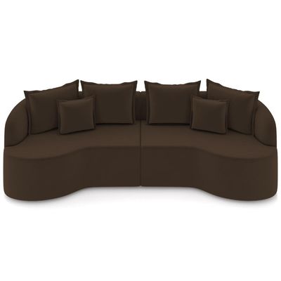 Sofá 4 Lugares Orgânico Sala De Estar Living 290cm Ekos K01 Veludo Marrom - Lyam Decor