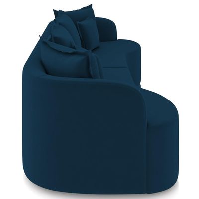 Sofá 4 Lugares Orgânico Sala De Estar Living 290cm Ekos K01 Veludo Azul Marinho - Lyam Decor