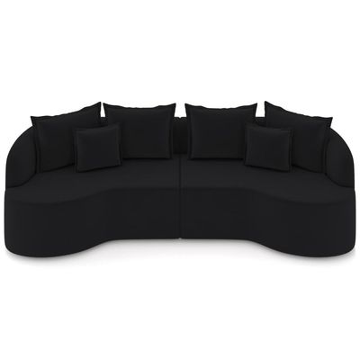Sofá 4 Lugares Orgânico Sala De Estar Living 290cm Ekos K01 Veludo Preto - Lyam Decor