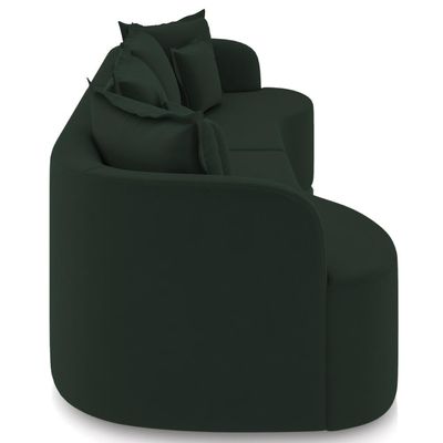 Sofá 3 Lugares Orgânico Sala De Estar Living 250cm Ekos K01 Veludo Verde - Lyam Decor