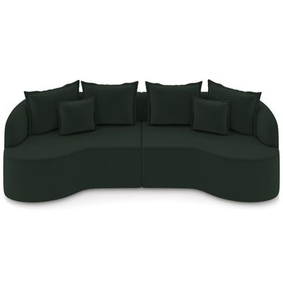 Sofá 3 Lugares Orgânico Sala De Estar Living 250cm Ekos K01 Veludo Verde - Lyam Decor