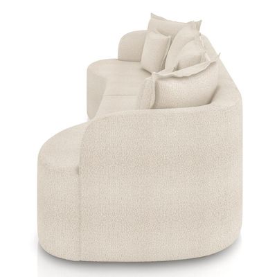 Sofá 3 Lugares Orgânico Sala De Estar Living 230cm Ekos K01 Bouclê Cru - Lyam Decor