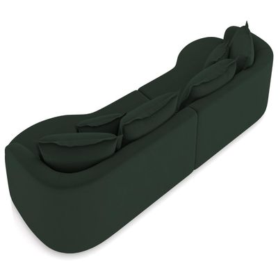Sofá 4 Lugares Orgânico Sala De Estar Living 290cm Ekos K01 Veludo Verde - Lyam Decor