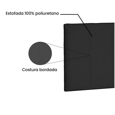 Cabeceira Painel Arizona Solteiro 90cm Suede Preto