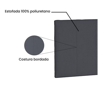 Cabeceira Painel Arizona Solteiro 90cm Suede Cinza