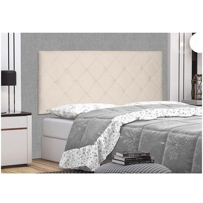 Cabeceira Painel Tânia Solteiro 90cm Suede Bege