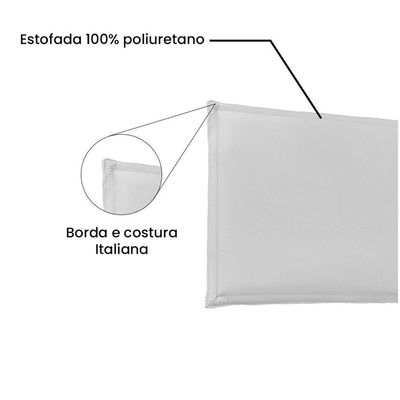 Cabeceira Painel Garden Solteiro 90cm Corino Branco