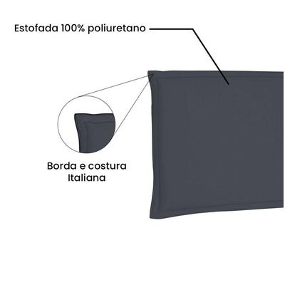 Cabeceira Painel Garden Solteiro 90cm Suede Cinza
