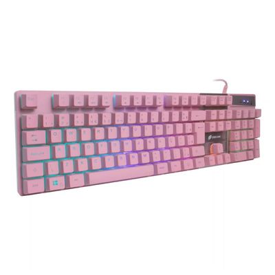 Teclado Gamer Oex Prismatic TC205 Rosa