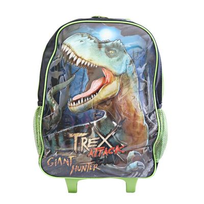 Kit Mochila T-rex De Dinossauro Rodinha Escolar Infantil Lancheira e Estojo