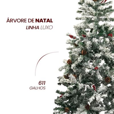 Arvore De Natal 1,80m Luxo Verde 611 Galhos Pinheiro Favorito