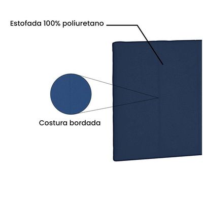 Cabeceira Painel Arizona Solteiro 90cm Suede Azul Marinho